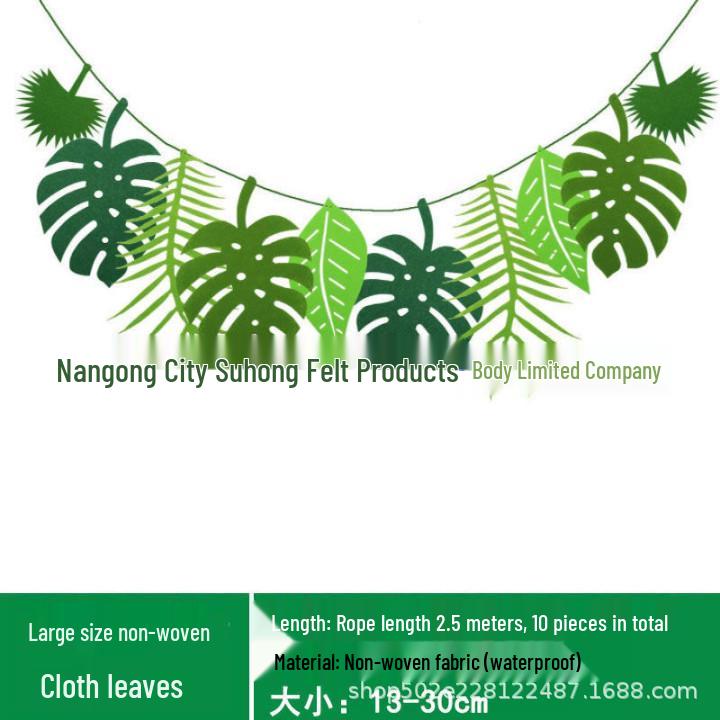 Triangle Felt Leaf Flag Banner for First Birthday or Teacher Party Decor