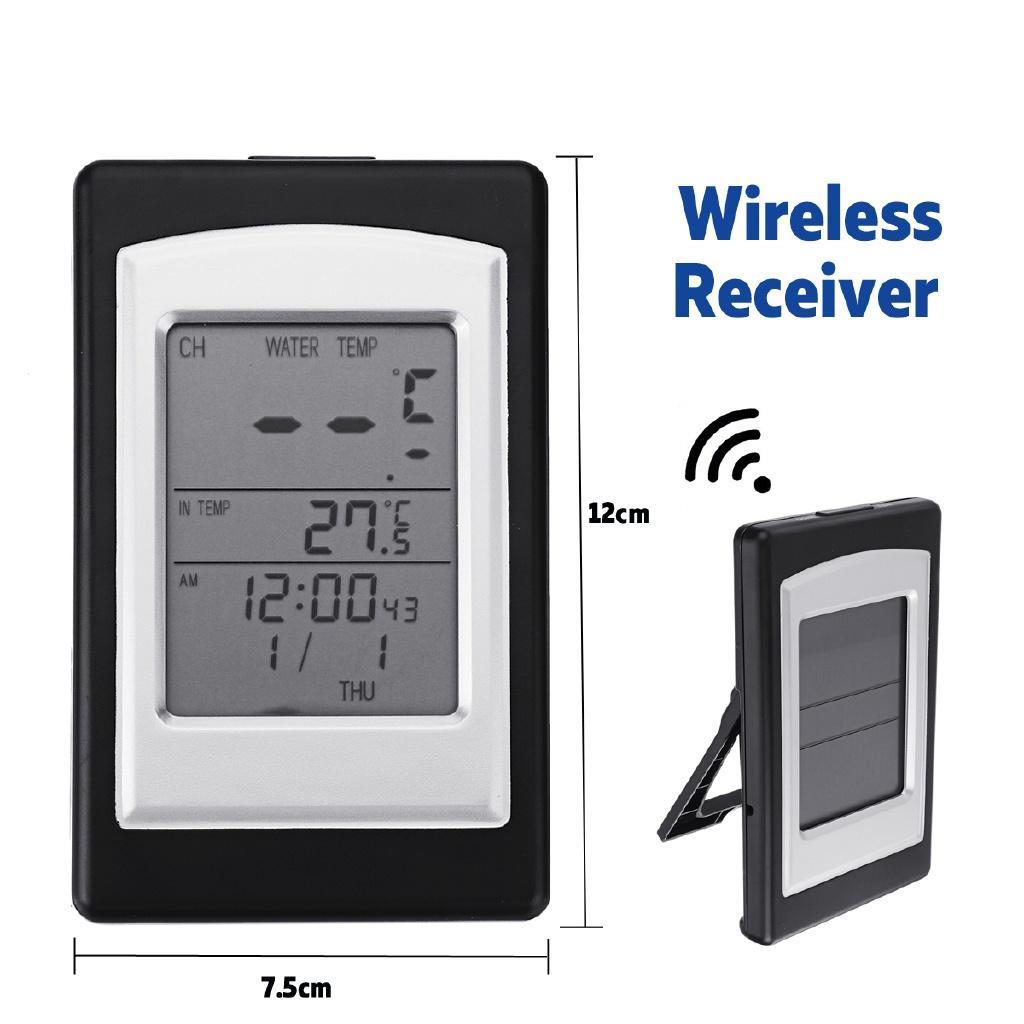 Profesjonelt digitalt trådløst svømmebassengtermometer SPA Flytende temperaturmåler Med kanaler/Kalender/Tidsalarm