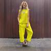 2024 Spring/Summer Cotton Linen Casual Two-Piece Set: Sleeveless Top & Loose Long Pants for Women