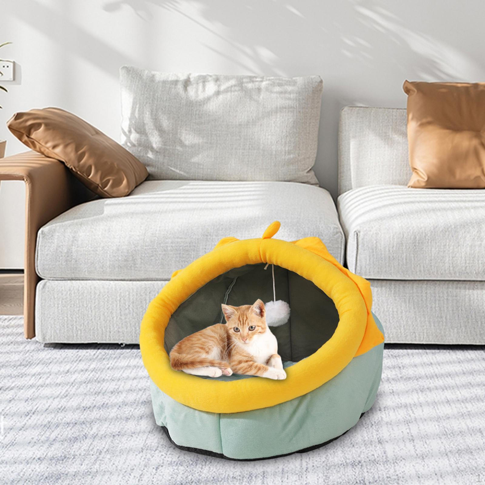 

Мультяшный диван-кровать для домашних животных со съемной подушкой для дома, осень-зима, теплый, прочный, полузакрытый, для кошек M