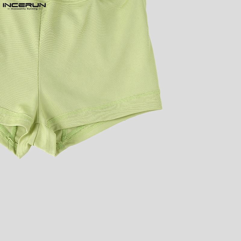 INCERUN Mens High Waist Yoga Shorts Fake Two Piece Design Layer Slim Fit Athletic Short Pants
