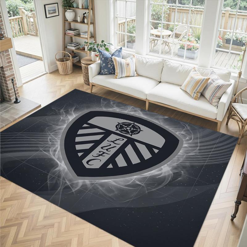 Leeds United Design Crystal Velvet Carpet Cozy Non?Slip Printed Rug For Bedroom Living Room Entrance