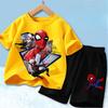 Red Spider Printed Children Print T-shirt Summer Clothes 3-12Yrs Boys Girls Short-sleeved Top+Shorts Casual Sports Set Clothing