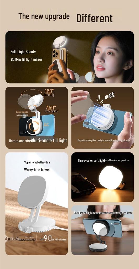 K10 Portable Magnetic Fill Light for Mobile Photography and Live Streaming