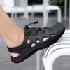 Sandals Men's Outdoor Sports Mountaineering and Wading Shoes Soft Sole Non-slip Deodorant Hollow Beach Driving Casual Hole Shoes