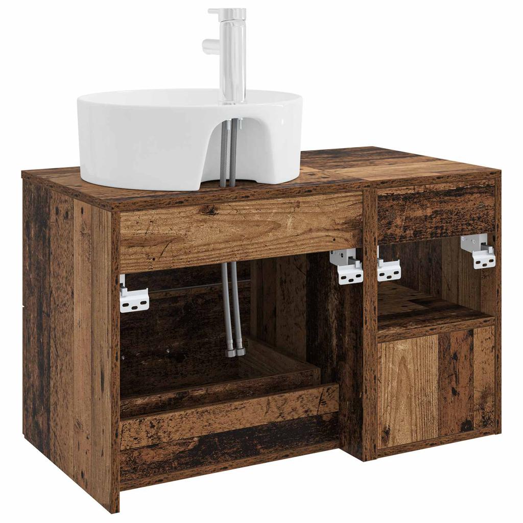 Bathroom Furniture Set 2 Pcs Reclaimed Wood Effect Particleboard