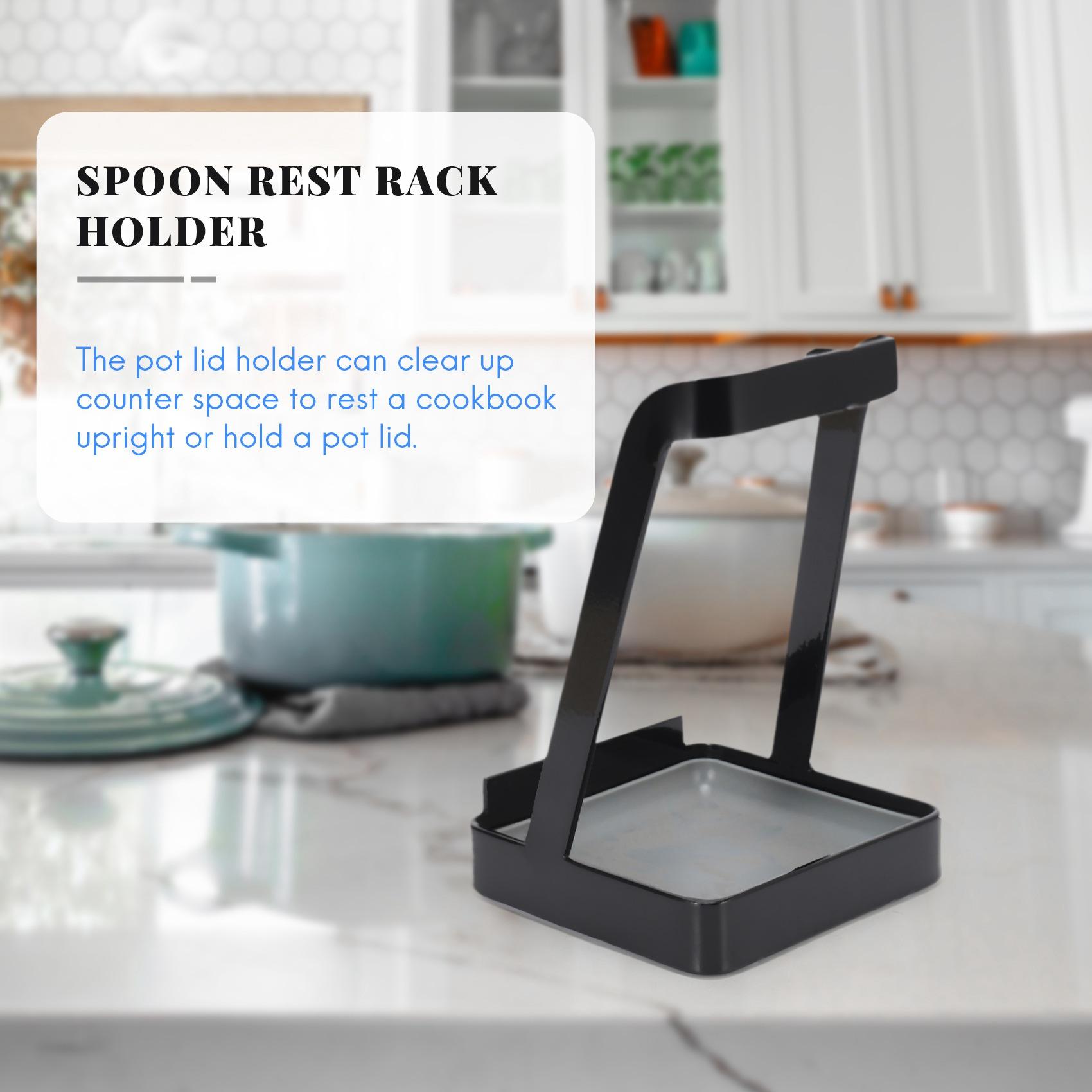 

M-Modern-Pot Lid Holder,Kitchen Organizer Rack,Spoon Rest Rack Holder,Stainless Steel Lid Stand,Utensils In Kitchen чёрный