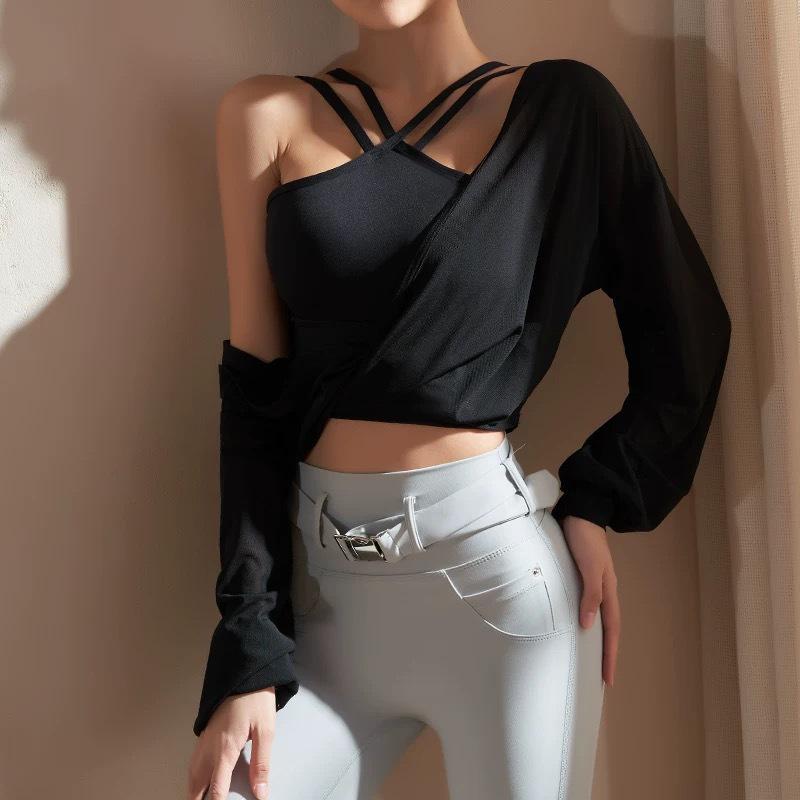 

Елегантна швидковисихаюча йога-шаль з довгим рукавом для фітнесу та бігу Small