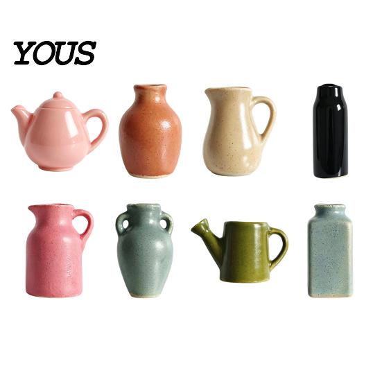 Strong Magnetic Note Holders Mini Ceramic Vase Fridge Magnets, Cute Tiny Flower Magnets for Small Planters Metal Surfaces Artificial Flowers,