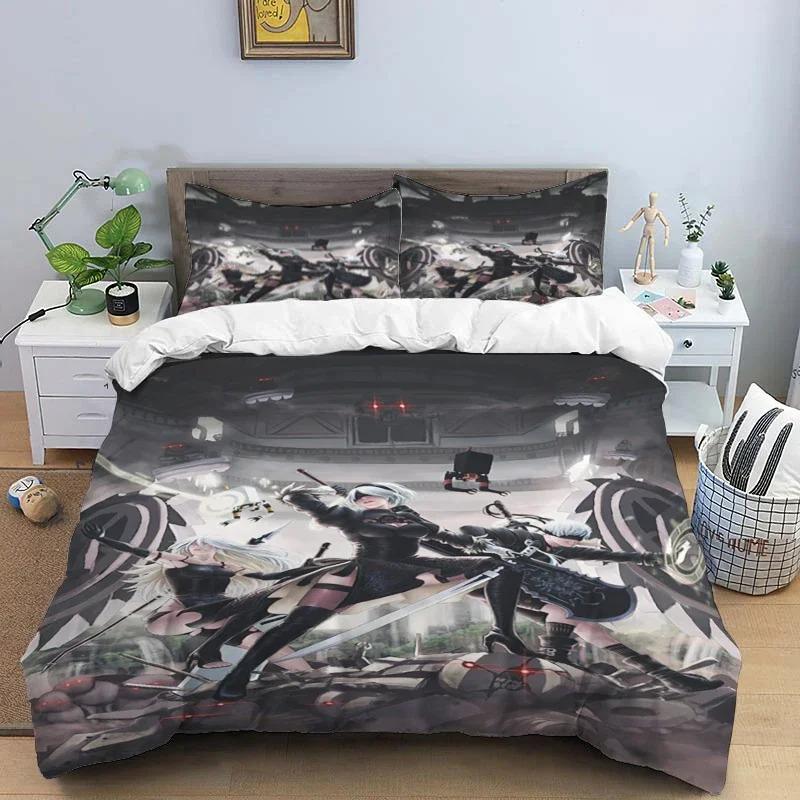 Comforter Comic Nier Art Print Three Piece Bedding Set Fashion Article Children Or Adults For Beds S S Bedding Set