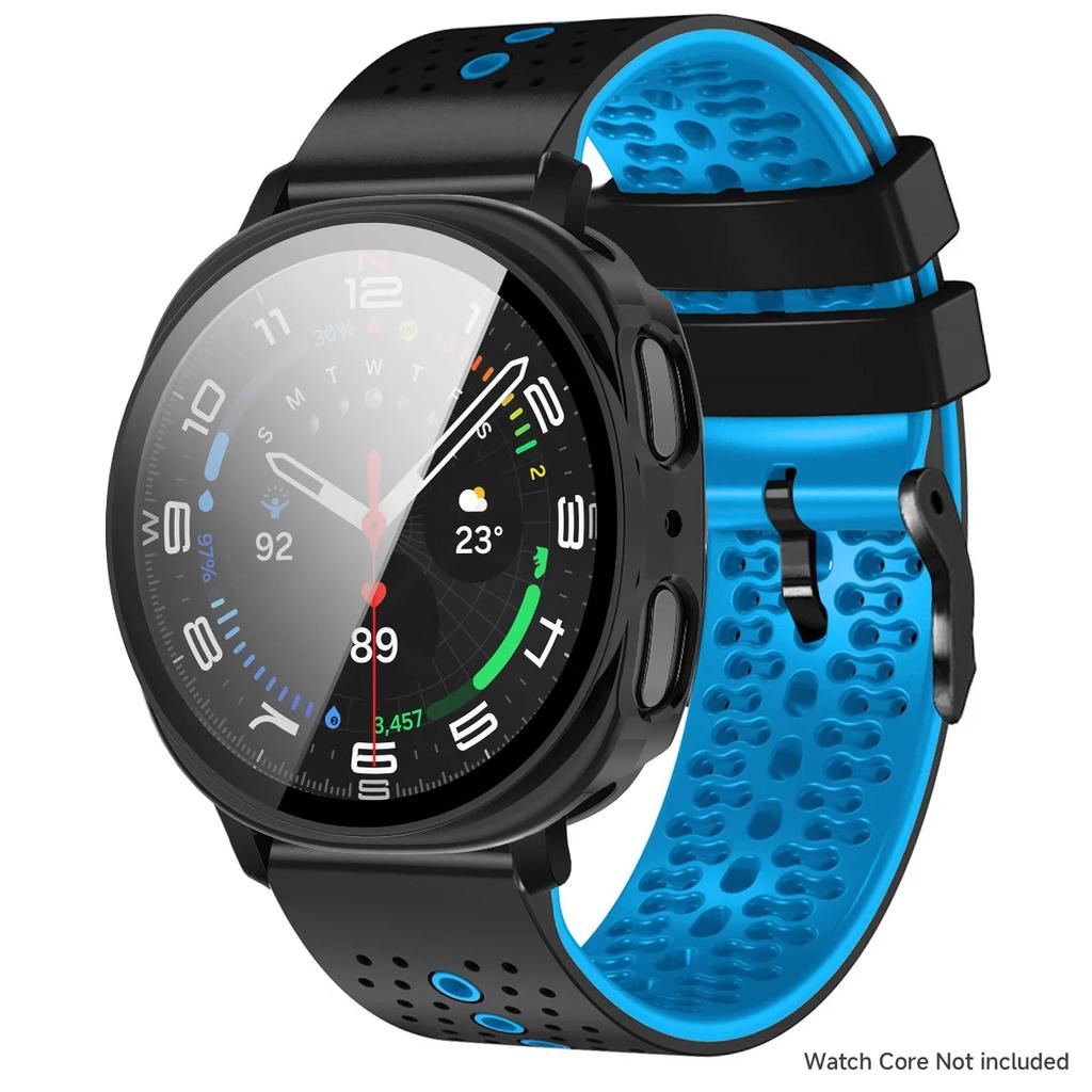 Silikonarmband+PC-Hülle für Samsung Galaxy Watch 8 40mm 44mm Sportarmband Schutzhülle mit gehärteter Folie für Galaxy Watch 8