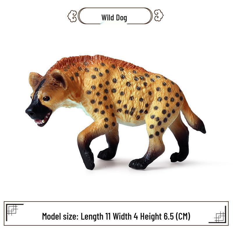 Spotted Hyena & Aardwolf Educational Toy Model - Wild Animal Zoo Ornament