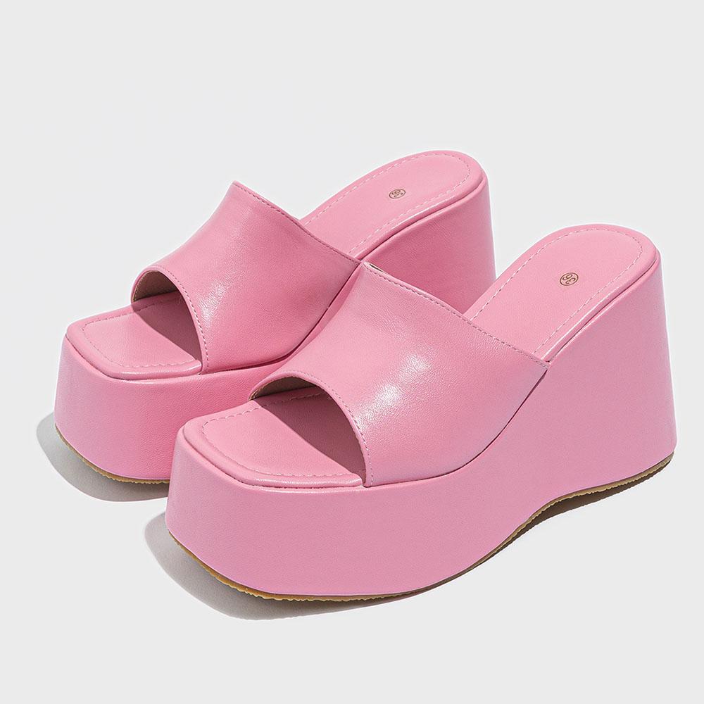 Y2K Punk Platform Mule Sandals For Women  Summer Wedges Goth Slide Sandals Women Shoes Comfy