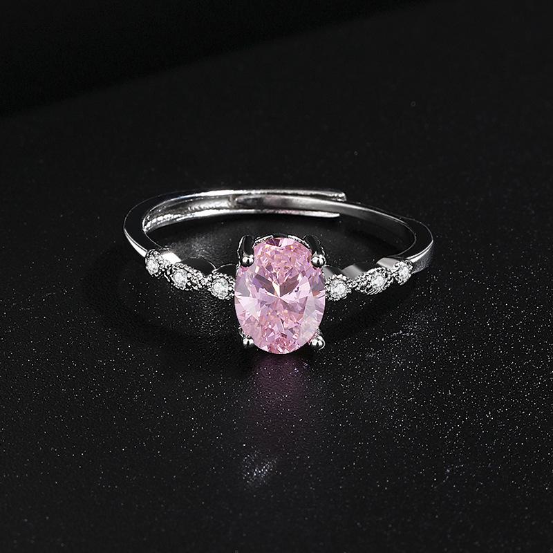 Luxurious Egg-Shaped Zircon Gemstone Ring for Women – Versatile, Fashionable, European & American Style