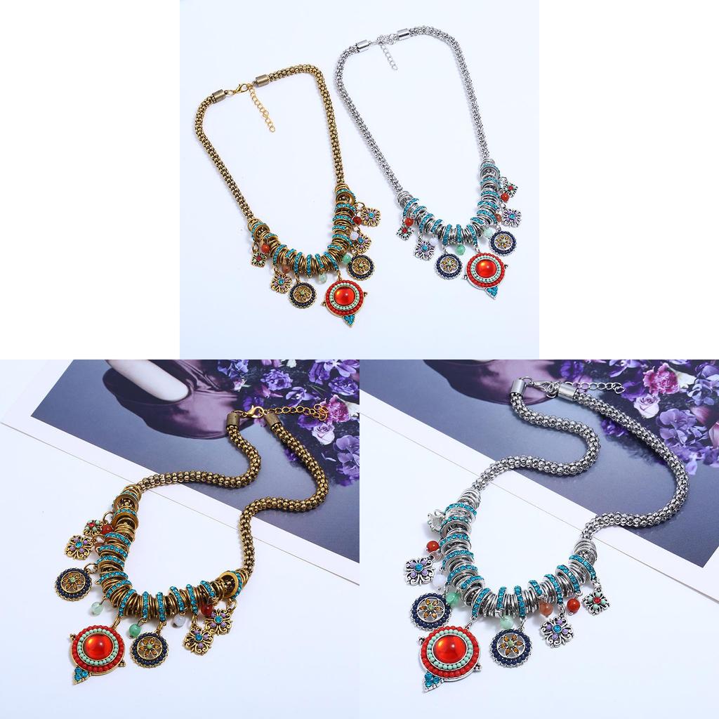 Fashion Alloy Geometric Short Necklace For Women With Silver Finish For Casual Wear