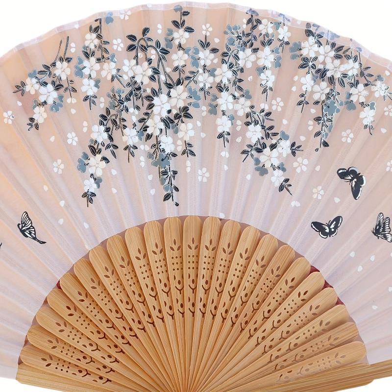 Folding Hand Fan With Tassel Chinese Style Hand Fan For Women Japanese Handheld Fan For Dancing Wedding Decoration Party Favor