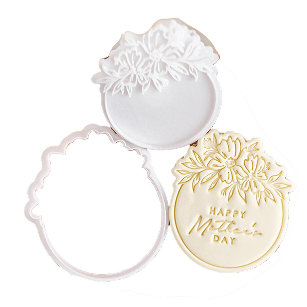 Mother's Day Cookie Stamp Molds Heartfelt Mother's Day Cookies Fondant Cutter Functional Biscuits Baking Stamp