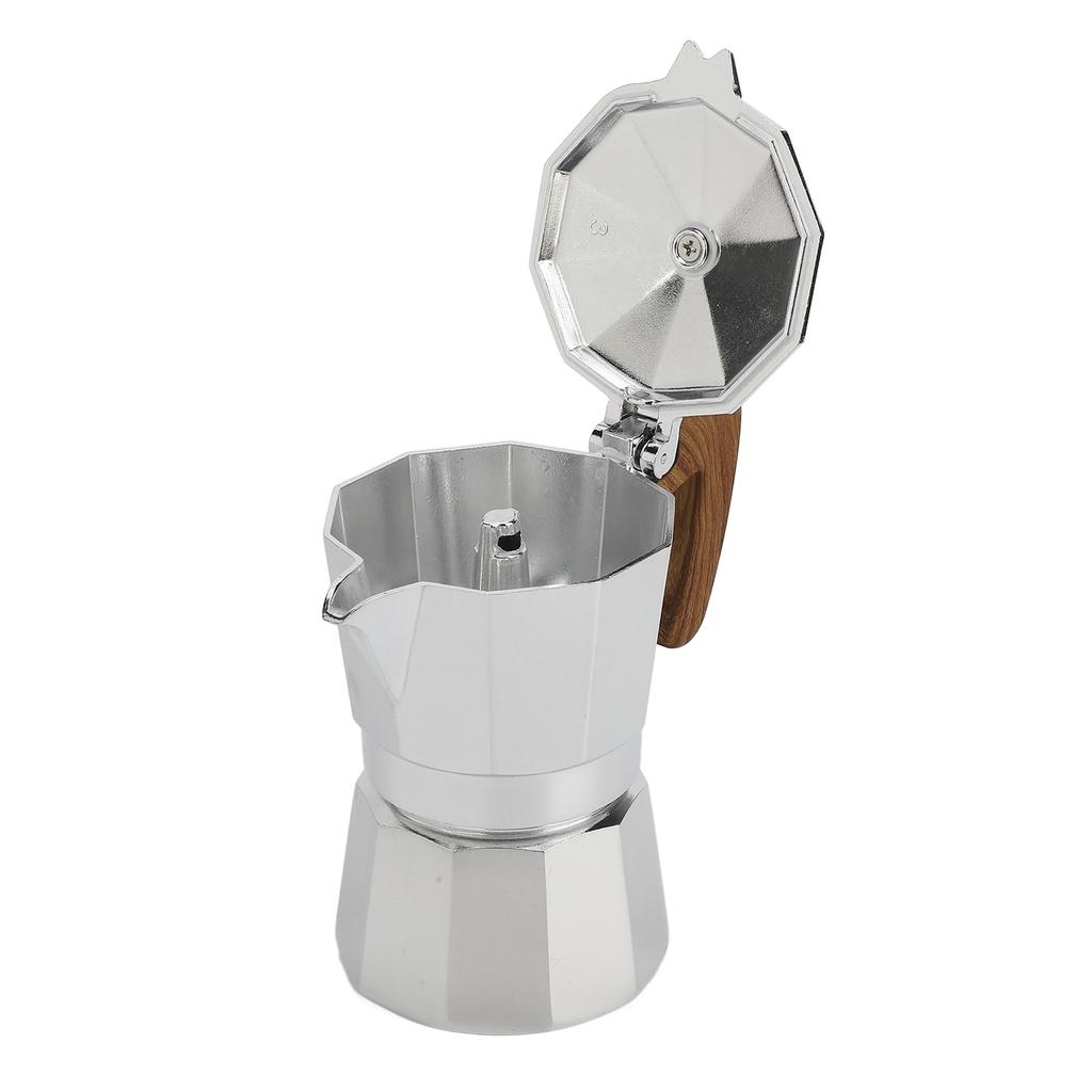 Aluminum Moka Pot Stovetop Coffee Maker Heat Resistant Kitchen Coffee Pot for Household3 Cup