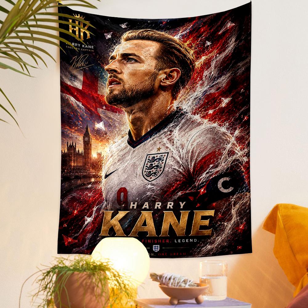 Harry Kane Capitano dell'Inghilterra 9 Leader d'Oro Tappezzeria Decorativa da Parete per Appassionati di Calcio Casa in Stile Bohemien