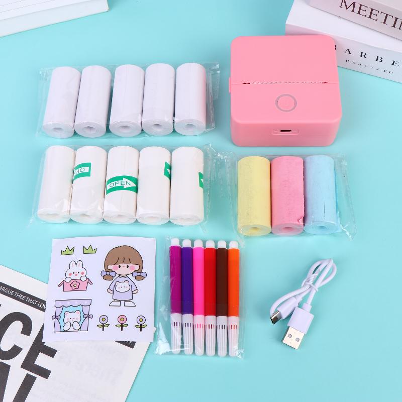 Mini Sticker Printer,Inkless Thermal Printer, Pocket Bluetooth Printer For Halloween Christmas Gift For Photo Memo Impressora