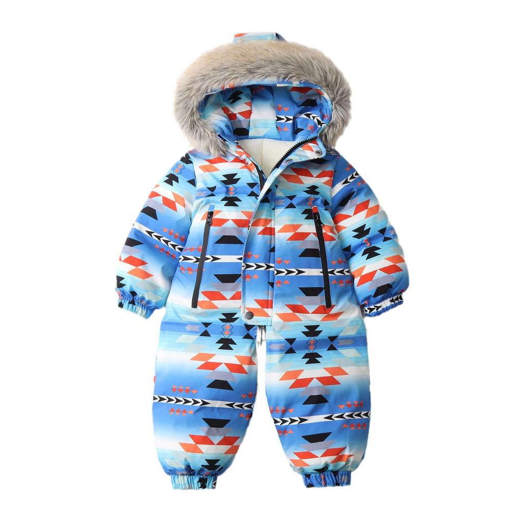 Traje de Nieve de Una Pieza para Niñas y Niños Monos Impermeables con Capucha Monos Trajes de Nieve Abrigo de Invierno Cálido para Niños Chaquetas para Exterior Trajes de Esquí