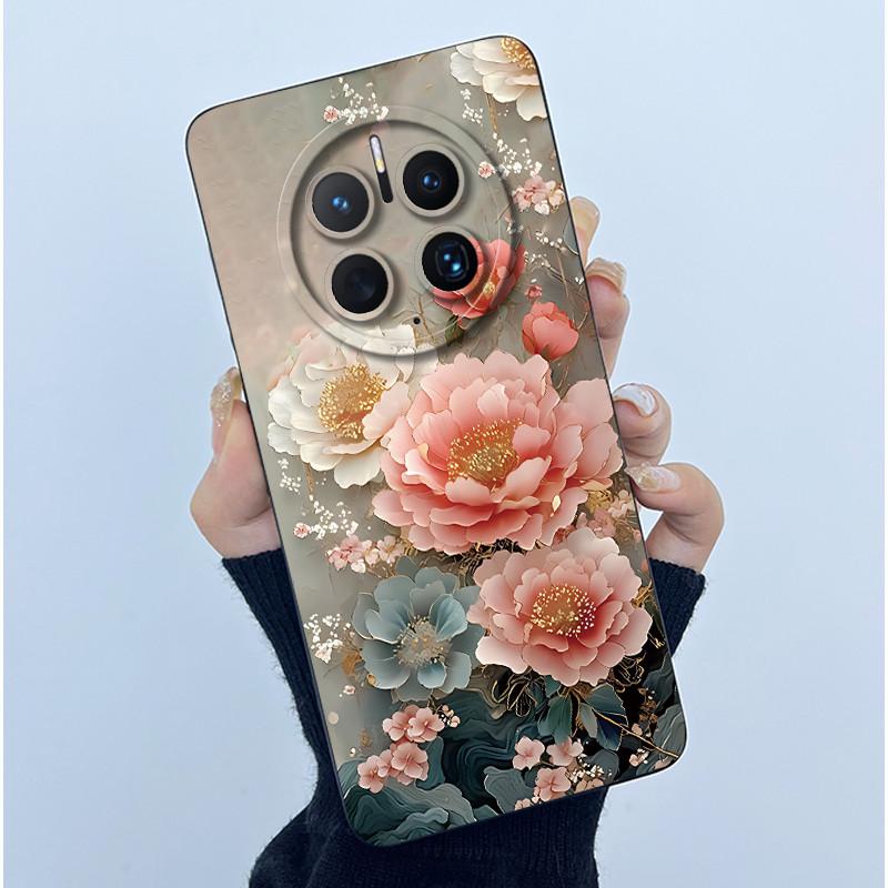 For Huawei Mate 50 50 Pro 50E Phone Case Mate50 Cover Fashion Simplicity Flowers Soft Liquid Silicone Shell For Mate50Pro Fundas