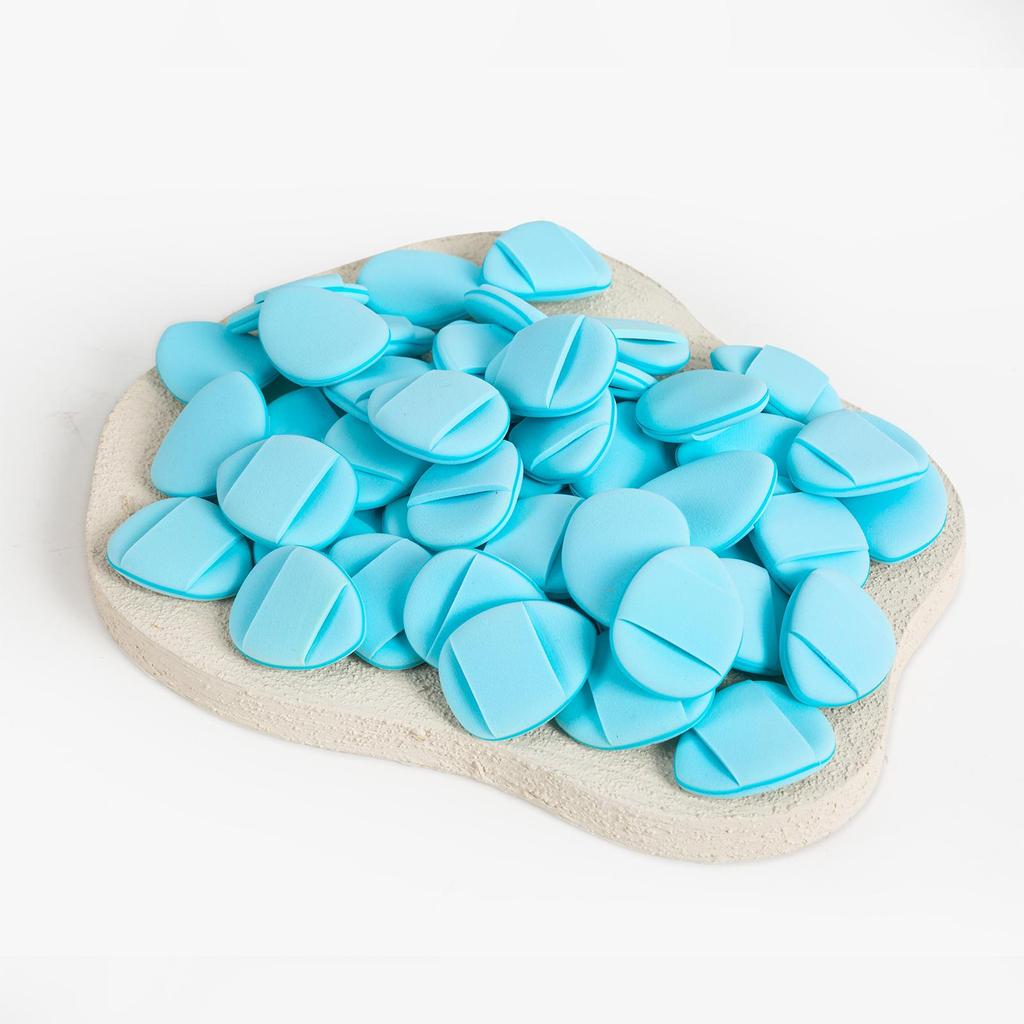 50pcs Finger Air Cushion Puffs, Mini Air Cushion, Wet and Dry Foundation Make-up Makeup Pad, Mini Travel Portable Finger Tip Makeup Sponge