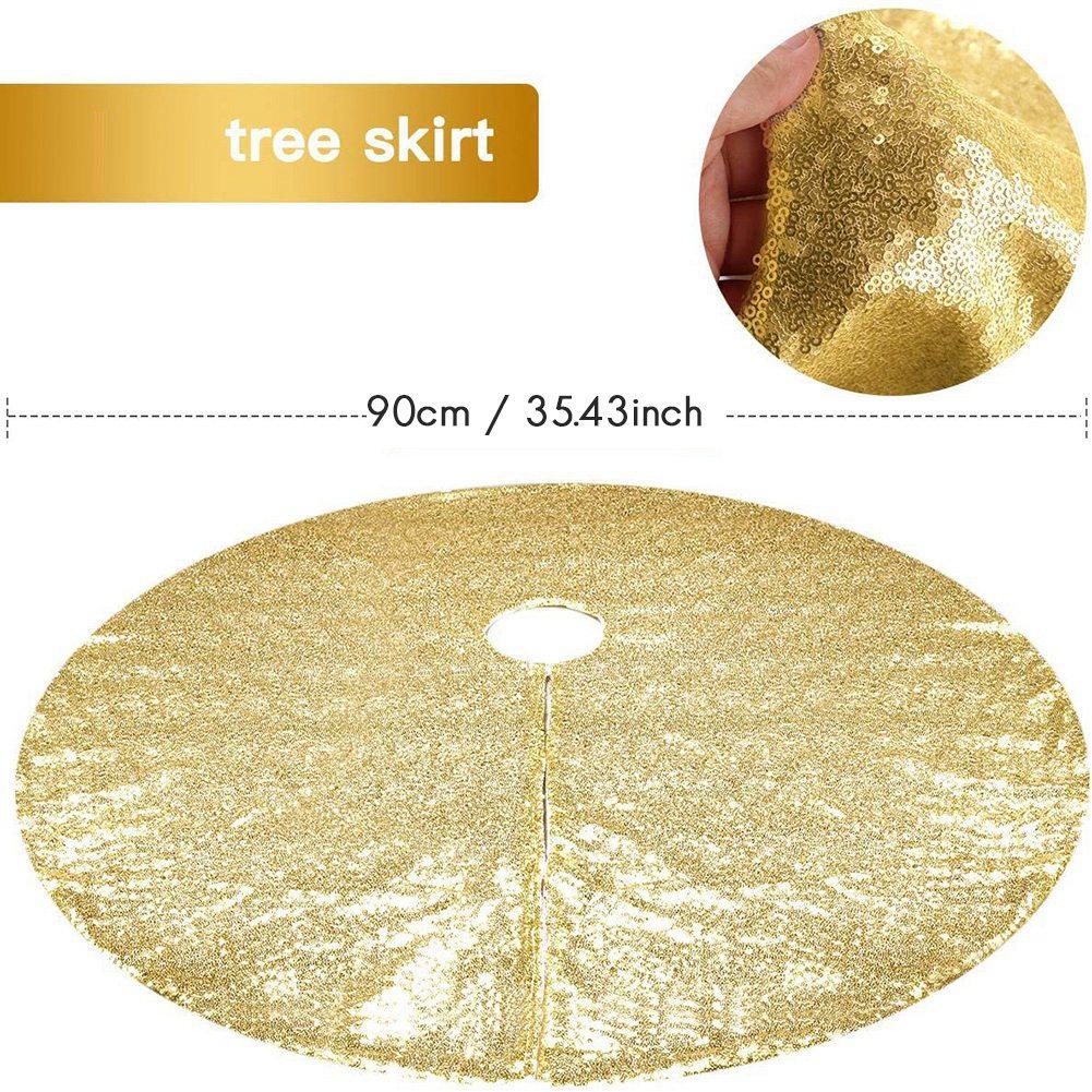 Good-Christmas Small Tree Skirt, 36 Inch Sequin Tree Skirt For Tree Xmas Tree Mat For Christmas Decorations