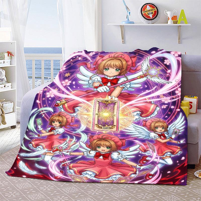 Cardcaptor Sakura Plush Flannel Blanket Soft Warm Throw Lightweight Blanket for Sofa Bed Home Use -QJY