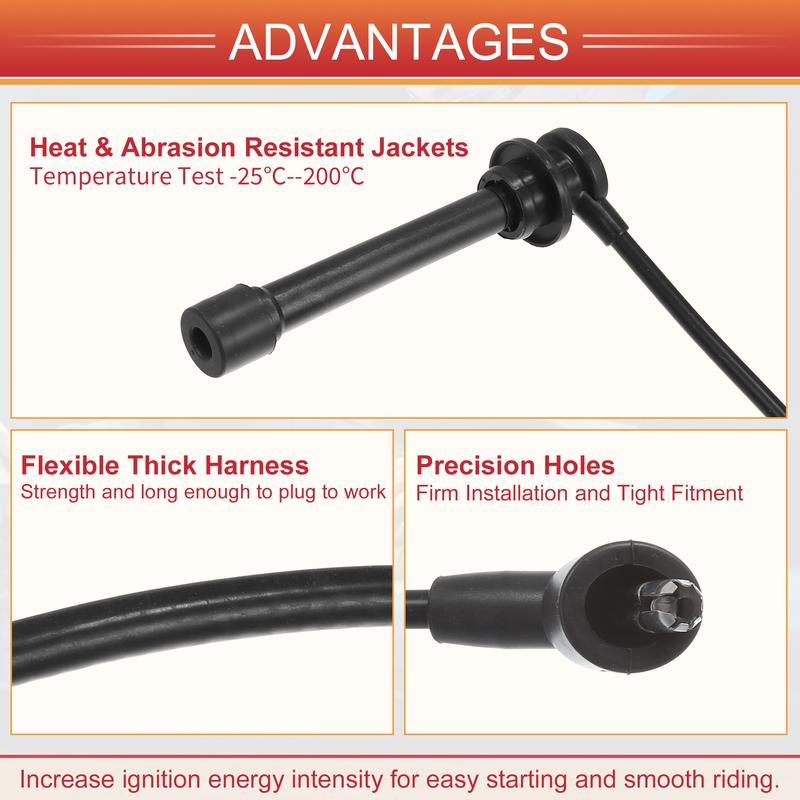 UXCELL 4 Pcs Spark Plug Wire Ignition Coil Cable No.224409Z060 for Nissan Frontier