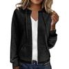 Giacca Cardigan con Cappuccio a Maniche Lunghe da Donna Colore Unito Felpa con Zip