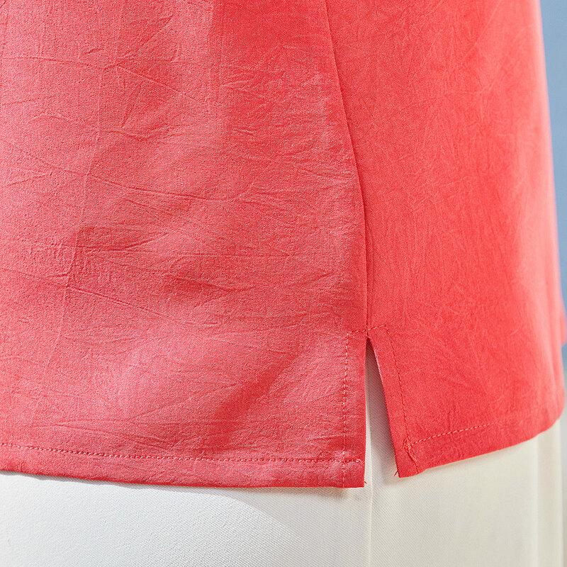 Pa Si Te Women's Chinese Style Embroidered Short Sleeve T-shirt