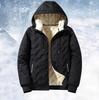 Men's Hooded Warm Autumn Winter Lamb Fleece Jacket Men's Youth Winter Plus Velvet Large Size Loose Warm Hooded Cotton Jacket Men's Cotton Jacket