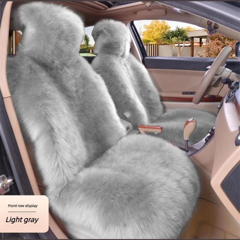 1 Stück Warme Plüsch-Autositzbezüge Universell Langes Wollfell Auto Frontsitz Schutzpolster Matte für Autozubehör Autositzpolster