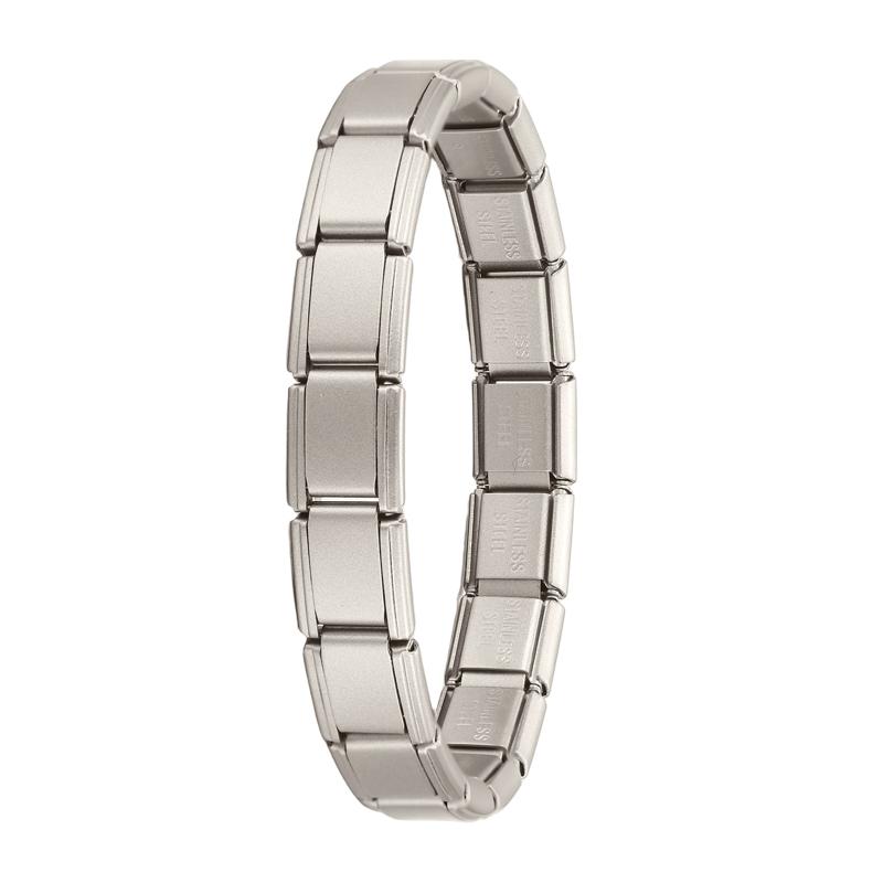 New Solid Color Women Men Jewelry DIY 9MM Width Italian Elastic Charm Bracelet Solid Color Stainless Steel Fashion Bangle