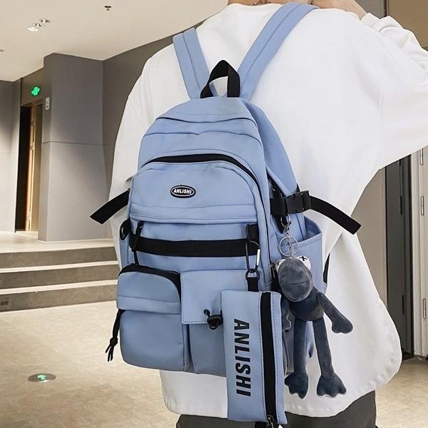 Schoolbag Japanese Harajuku Vintage Tooling School Bag Junior High School Student Large Capacity Backpack Male Tide ins Campus Style Backpack Female