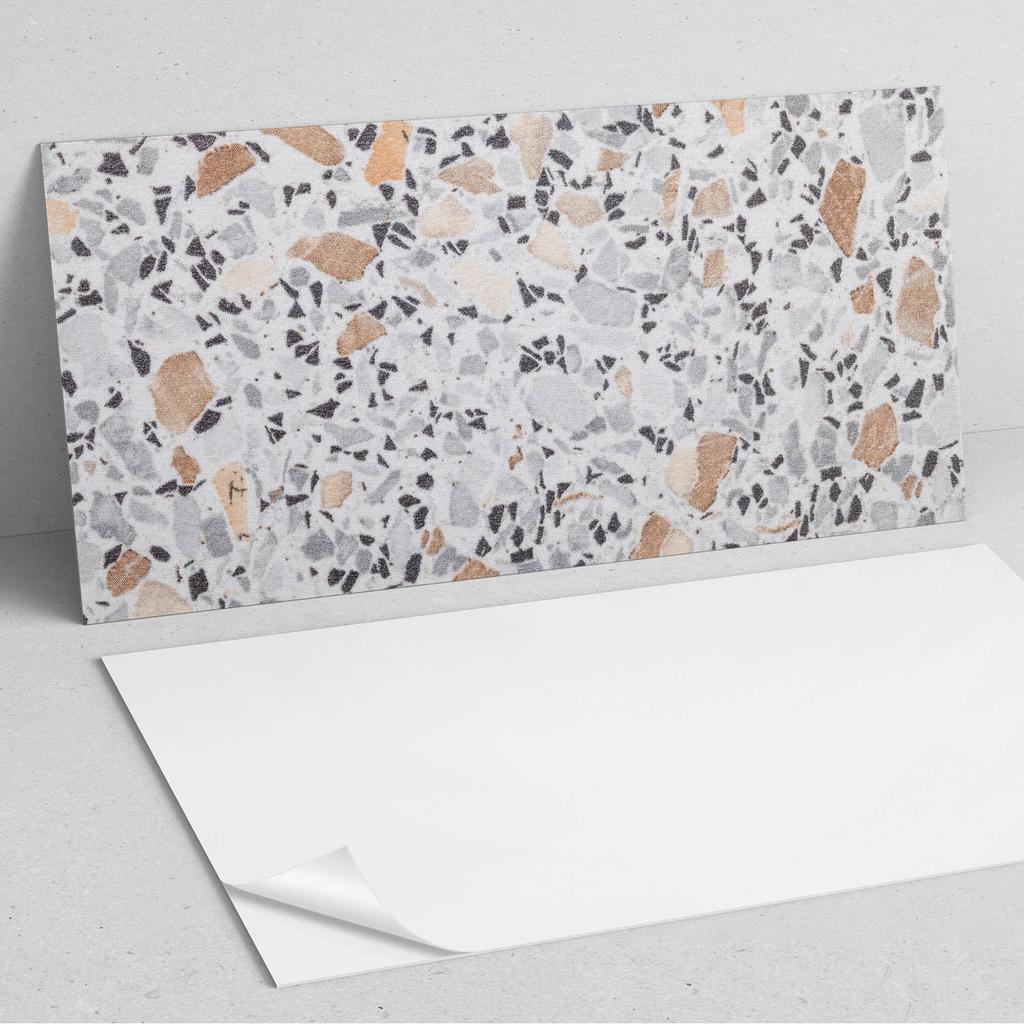 Self-adhesive Printed Vinyl Panel 120x60 cm Pattern with Stone Inserts