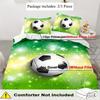Comforter Green Background Football 3D Printed Bedding Set For Boy Men Polyester Bedroom Decorative Sports Style Soft Home