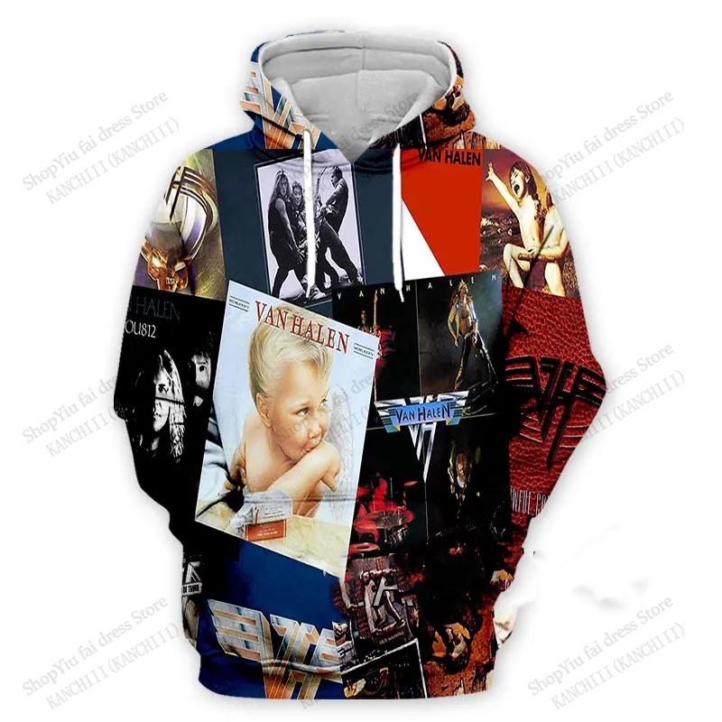 2025 New Rock Hoodie Sweatshirt Van Halen Band 3d Print Hoodie Men Women Fashion Hip Hop Oversized Sports Tracksuit Men Clothes