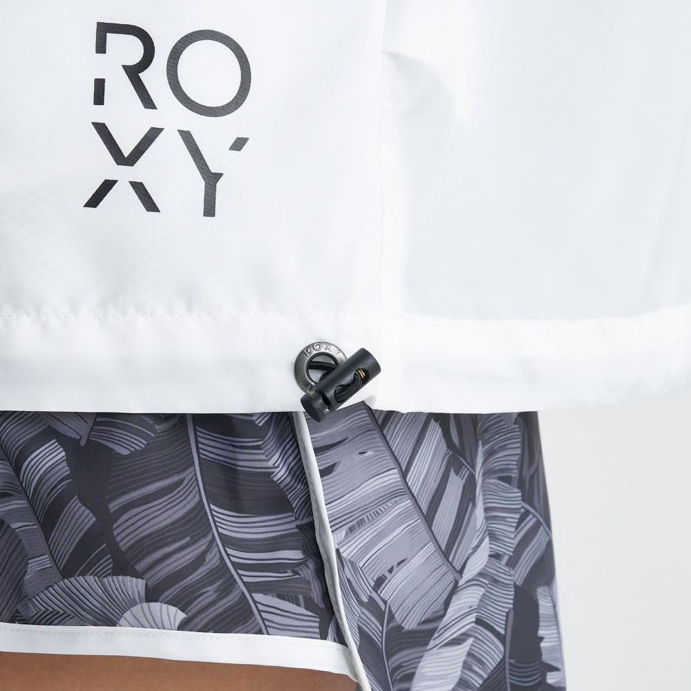 Roxy Print Hooded Jacket Medium Women's Water-Repellent (RJK241504) White,