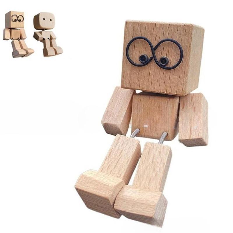 

Shaking Feet Wooden Doll Wooden Doll Car Decoration Piece Wooden Doll Decoration Big-eyed wooden man