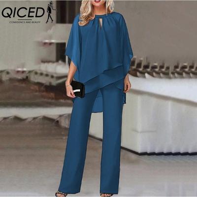 Modă Femei Culoare Solidă Larg Casual Neregulat Set Pantaloni