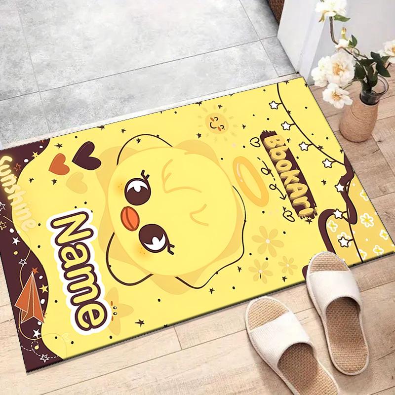 Custom Kpop Team Mat Personalized Name, Polyester Washable Indoor Entryway Rug, Gift for Christmas, Easter, Thanksgiving Day