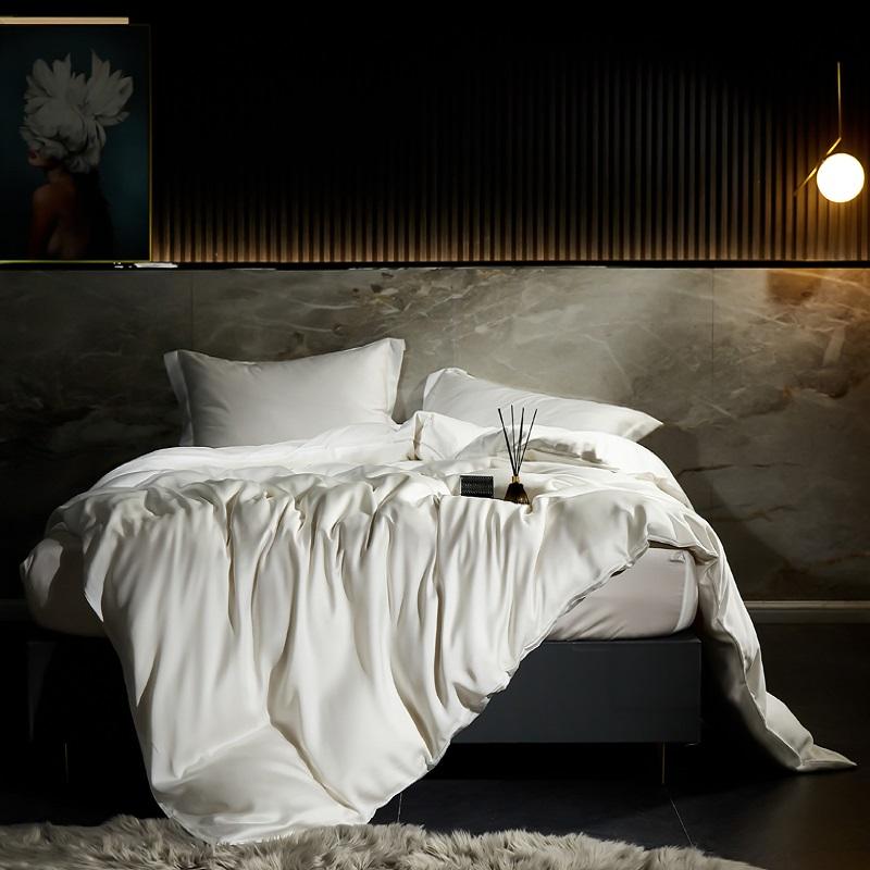 600TC Lyocell Bamboo Fiber Silky Cool Feeling Bedding Set Single Double Queen King Size Duvet Cover Bed Sheet Set Pillowcases