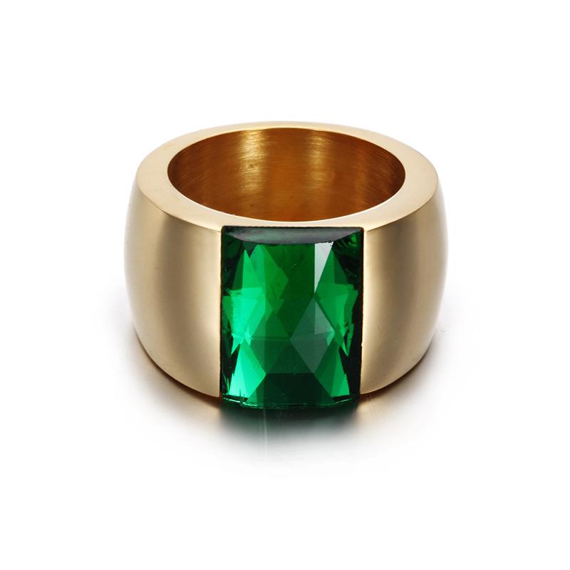 2026 Jewelry, Multi-color Personalized Ring, Simple Fashion Atmosphere Women's Glass Gold Ring