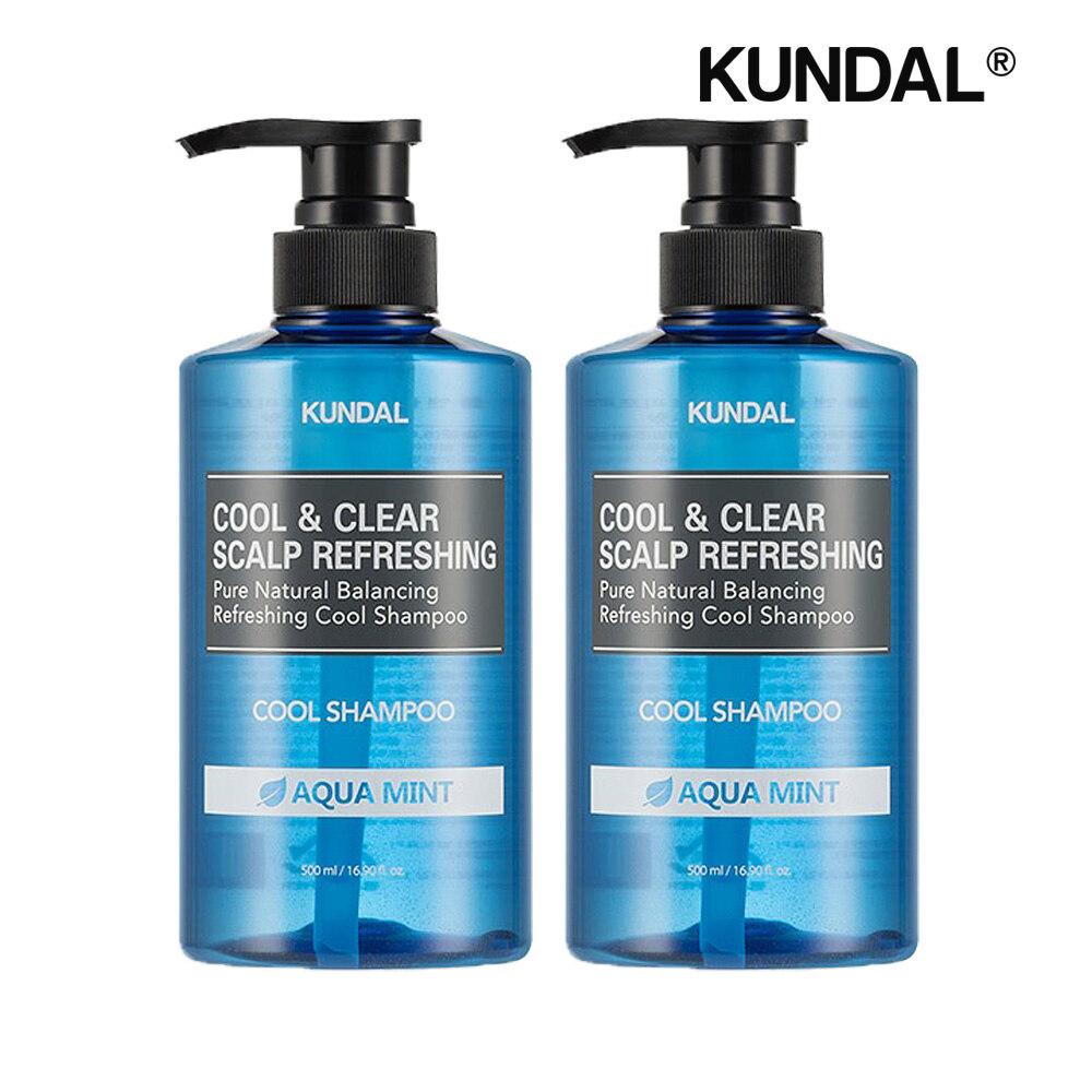 KUNDAL Cool & Clear Scalp Refreshing Cool Shampoo Aqua Mint 500ml x2