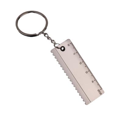 Tragbares Mess-EDC-Werkzeug Messing 5 Zentimeter Skala Kleine Mini-Lineal mit für Schlüsselbund Geschenk Vatertag Geburtstag