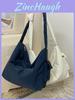 Casual Nylon Shoulder Bag With Stitching Details And Spacious Interior For Work Or Outings