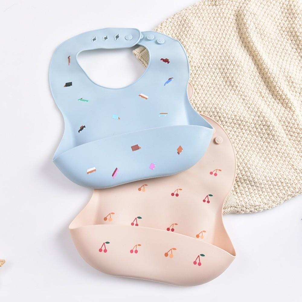 Adjustable Strape Infant Bibs Silicone Saliva Towel New Baby Eating Bib Daily Use