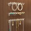 8 Hooks Jewelry Display Rack Plastic Transparent Jewelry Hanging Hooks Adhesive Paste Space Saving Organizer Box